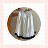 White & Blue Pleated Midi Skirt