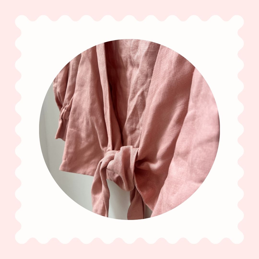 Maison Corazon Pink Linen Top