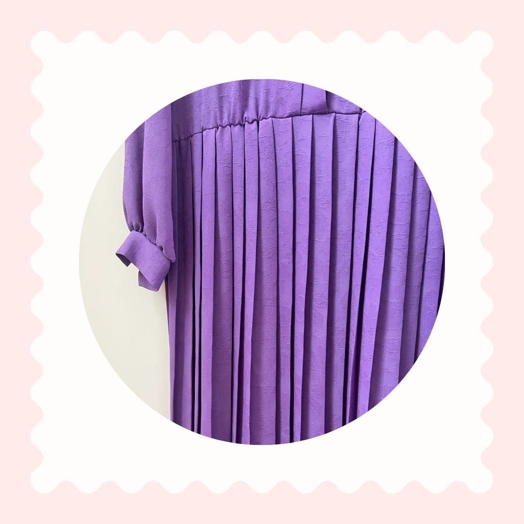 Purple Pleated Midi Dress
