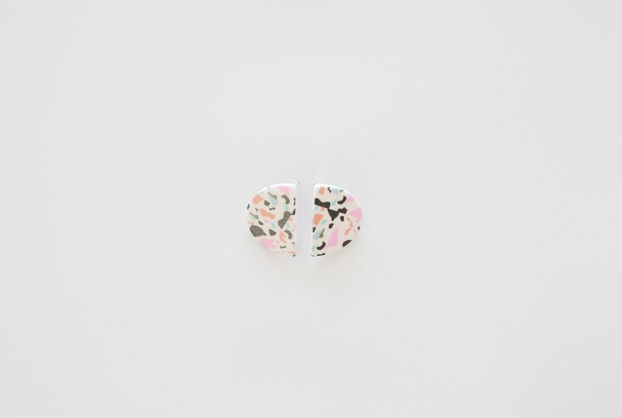 Colourful Terrazzo Graphic Statement Earrings